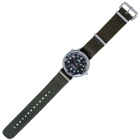 Poljot Automatic Traveller Men's Watch Limited Edition Large Wrist Army Green - Picture 6 of 7